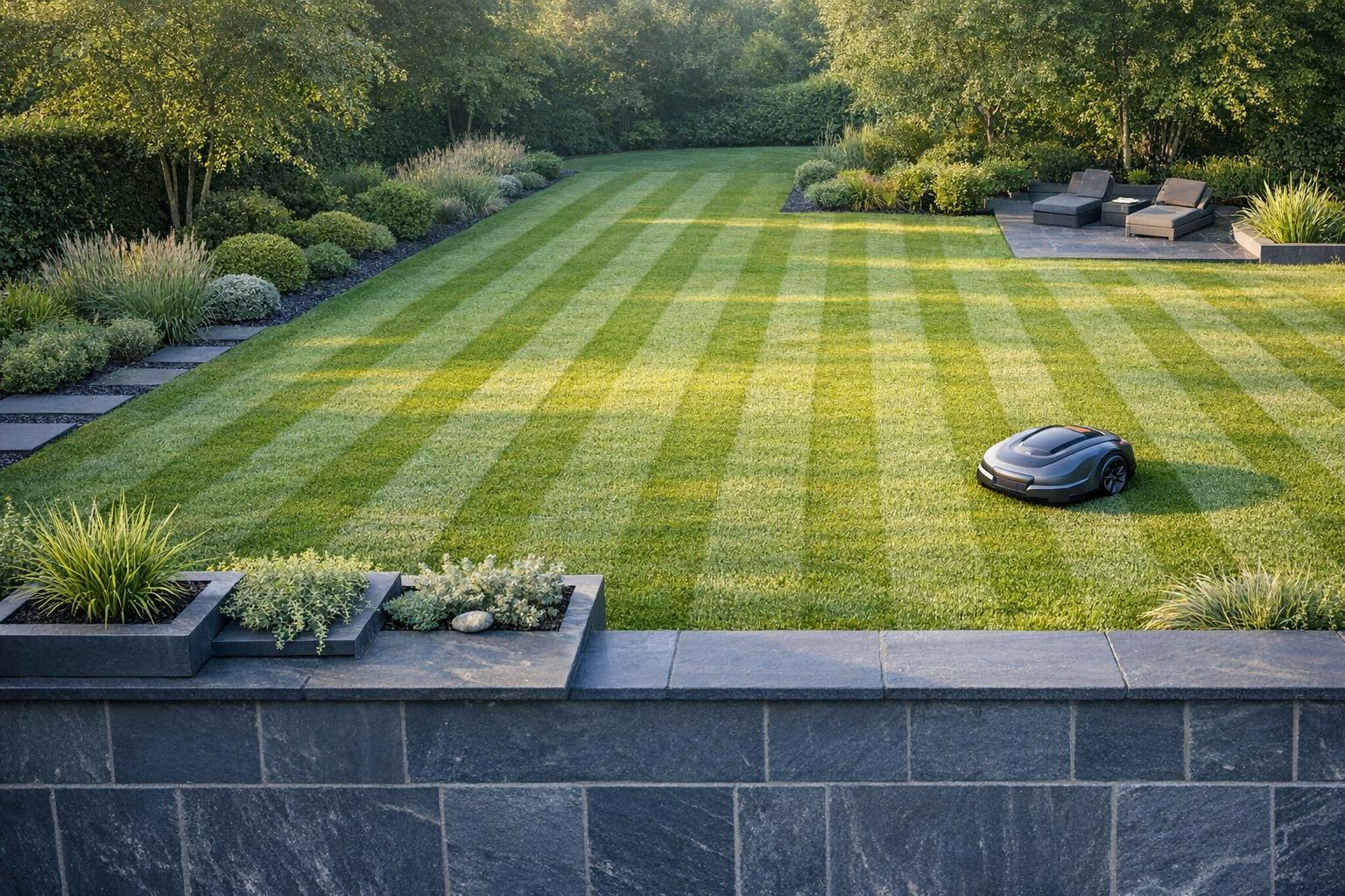 Robot Mower Lawn Capacity: Acres, Square Feet, Per Charge.